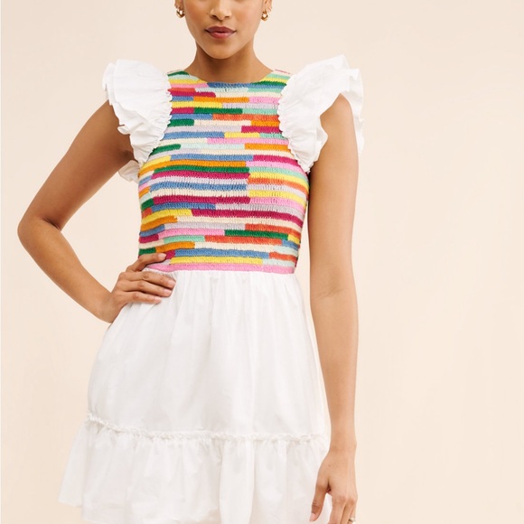 Saylor Leonara Rainbow Mini Dress in Medium - Picture 2 of 13